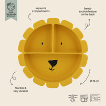 Load image into Gallery viewer, Trixie Silicone Divided Suction Plate - Mr. Lion