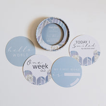 Load image into Gallery viewer, Snuggle Hunny Kids - Eventide & Ice Blue Reversible Milestone Cards