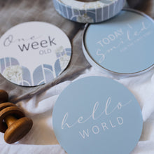 Load image into Gallery viewer, Snuggle Hunny Kids - Eventide & Ice Blue Reversible Milestone Cards