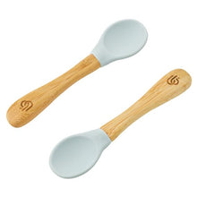 Load image into Gallery viewer, Bamboo Bamboo Baby Spoon with Soft Curved Silicone Tip (1pc only)