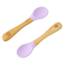Load image into Gallery viewer, Bamboo Bamboo Baby Spoon with Soft Curved Silicone Tip (1pc only)