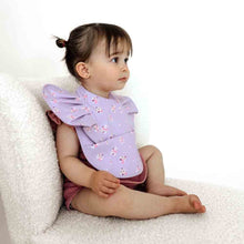 Load image into Gallery viewer, Lilac Bloom Frill - Snuggle Hunny Bib Waterproof