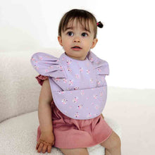Load image into Gallery viewer, Lilac Bloom Frill - Snuggle Hunny Bib Waterproof