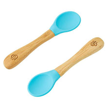 Load image into Gallery viewer, Bamboo Bamboo Baby Spoon with Soft Curved Silicone Tip (1pc only)
