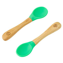 Load image into Gallery viewer, Bamboo Bamboo Baby Spoon with Soft Curved Silicone Tip (1pc only)