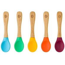 Load image into Gallery viewer, Bamboo Bamboo Baby Spoon with Soft Curved Silicone Tip (1pc only)