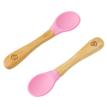 Load image into Gallery viewer, Bamboo Bamboo Baby Spoon with Soft Curved Silicone Tip (1pc only)
