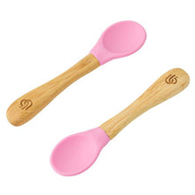 Load image into Gallery viewer, Bamboo Bamboo Baby Spoon with Soft Curved Silicone Tip (1pc only)