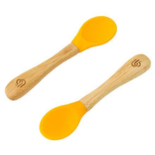 Load image into Gallery viewer, Bamboo Bamboo Baby Spoon with Soft Curved Silicone Tip (1pc only)