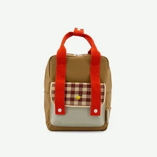 Load image into Gallery viewer, Sticky Lemon Backpack Small Gingham (Pool Green + Apple Red + Leaf Green)