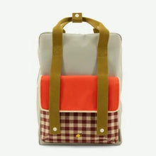 Load image into Gallery viewer, Sticky Lemon Backpack Large Gingham (Pool Green + Apple Red + Leaf Green)