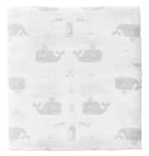 Load image into Gallery viewer, Fresk Swaddle Set of 2 (120x120cm) - Whale Grey