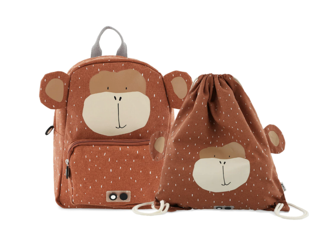 Trixie Backpack & Drawstring Bag Bundle - Mr. Monkey