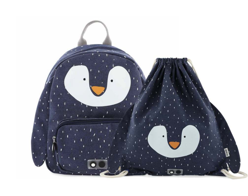 Trixie Backpack & Drawstring Bag Bundle - Mr. Penguin