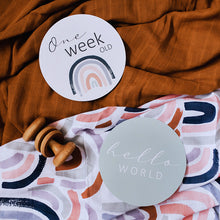 Load image into Gallery viewer, Snuggle Hunny Kids - Rainbow Baby &amp; Sage Reversible Milestone Cards
