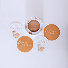 Load image into Gallery viewer, Snuggle Hunny Kids - Paradise &amp; Sunrise Gold Reversible Milestone Cards
