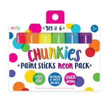 Load image into Gallery viewer, ooly Chunkies Paint Sticks - Neon Set of 6
