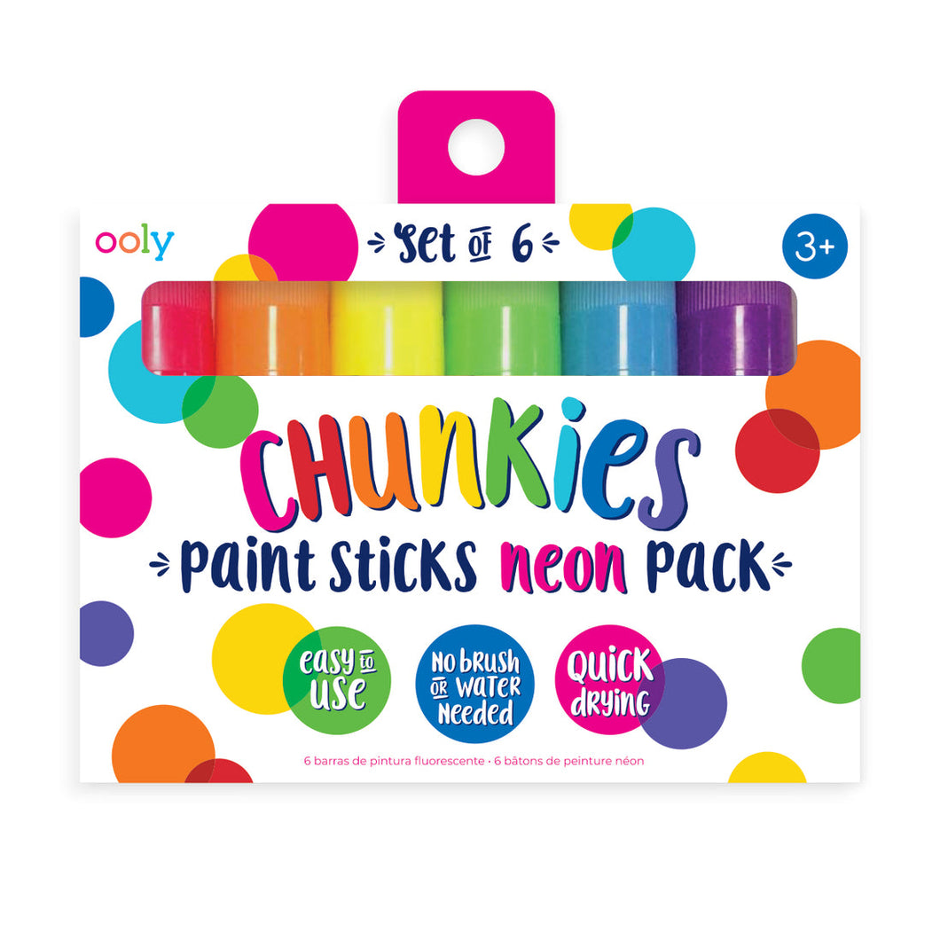 ooly Chunkies Paint Sticks - Neon Set of 6