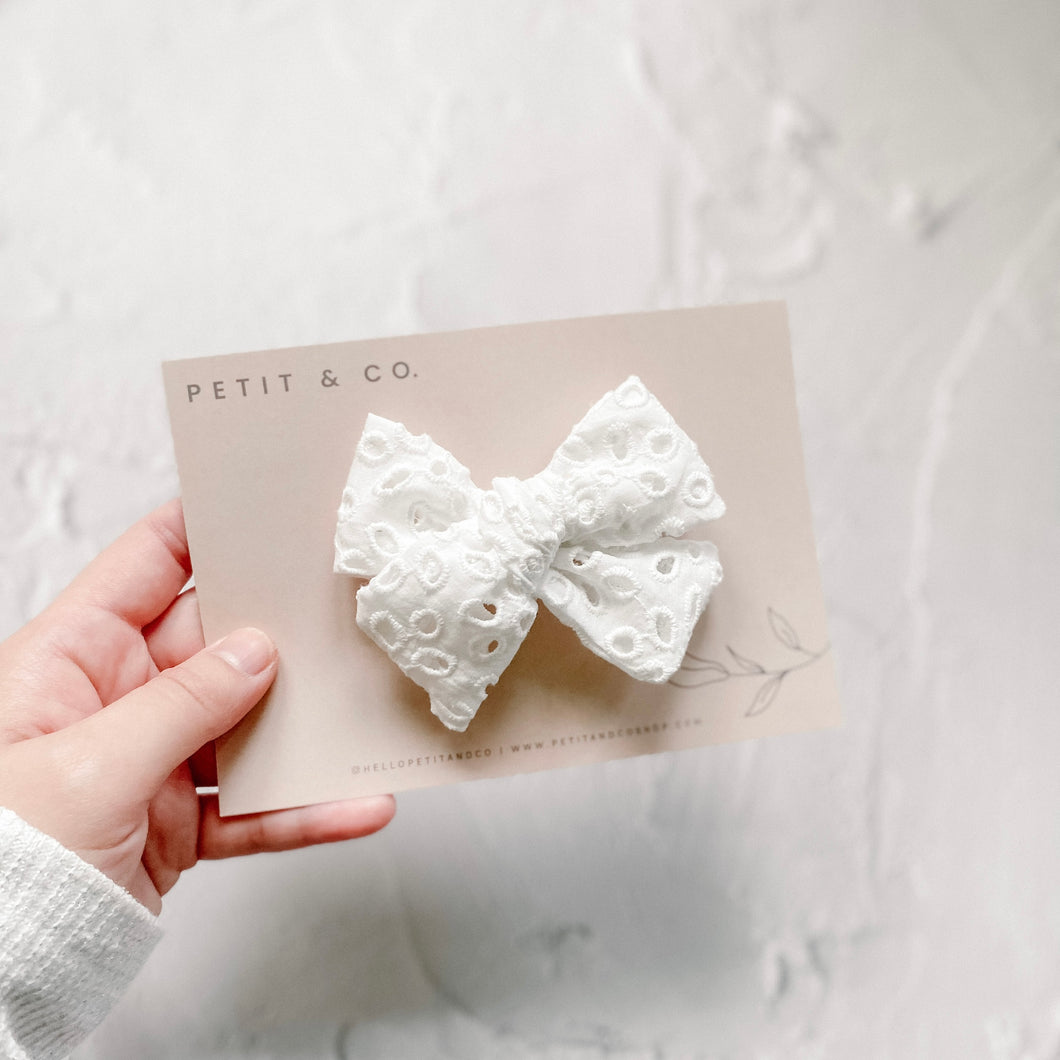 Petit & Co. Mia Eyelet Bow