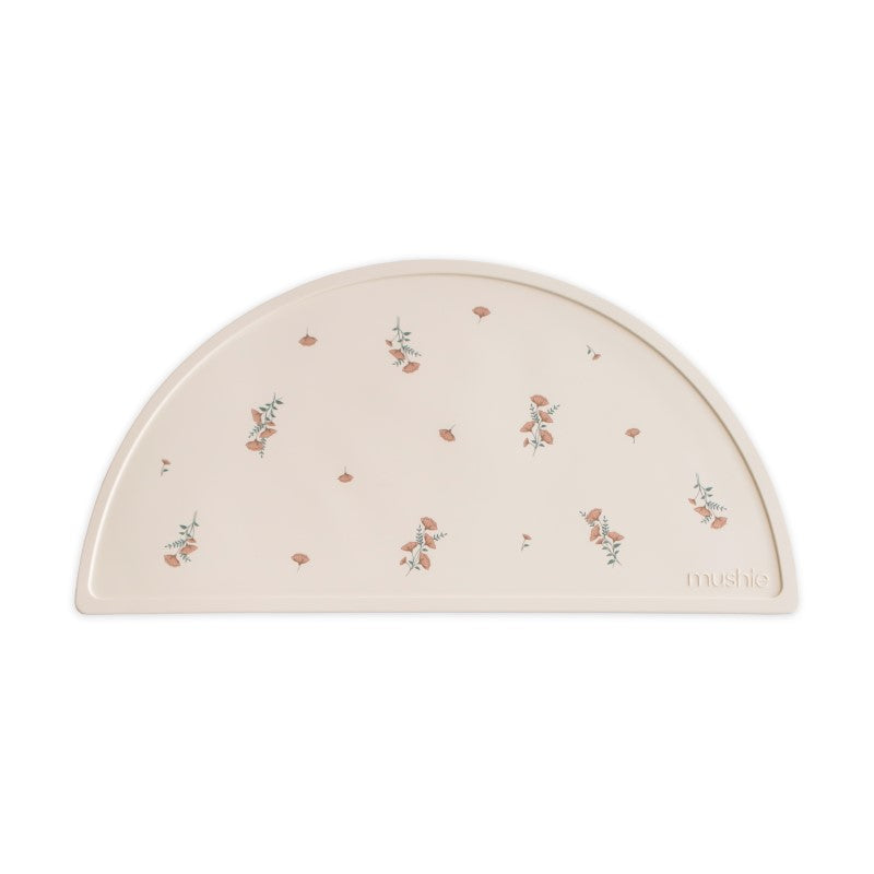 Mushie Silicone Placemat, Pink Flowers