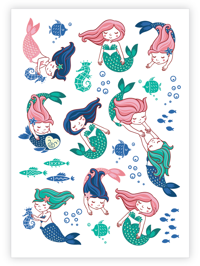 Ducky Street Tattoos - Mermaids