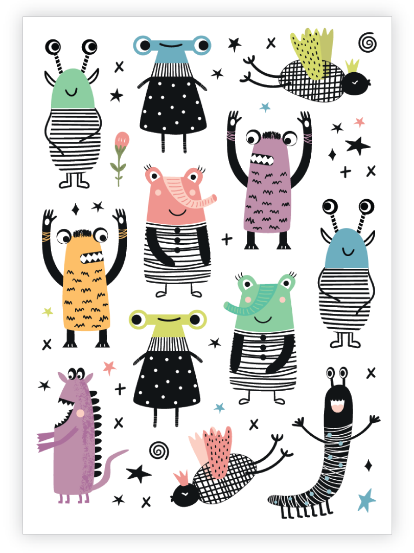 Ducky Street Tattoos - Monsters