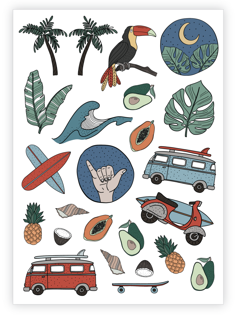 Ducky Street Tattoos - Summer Paradise