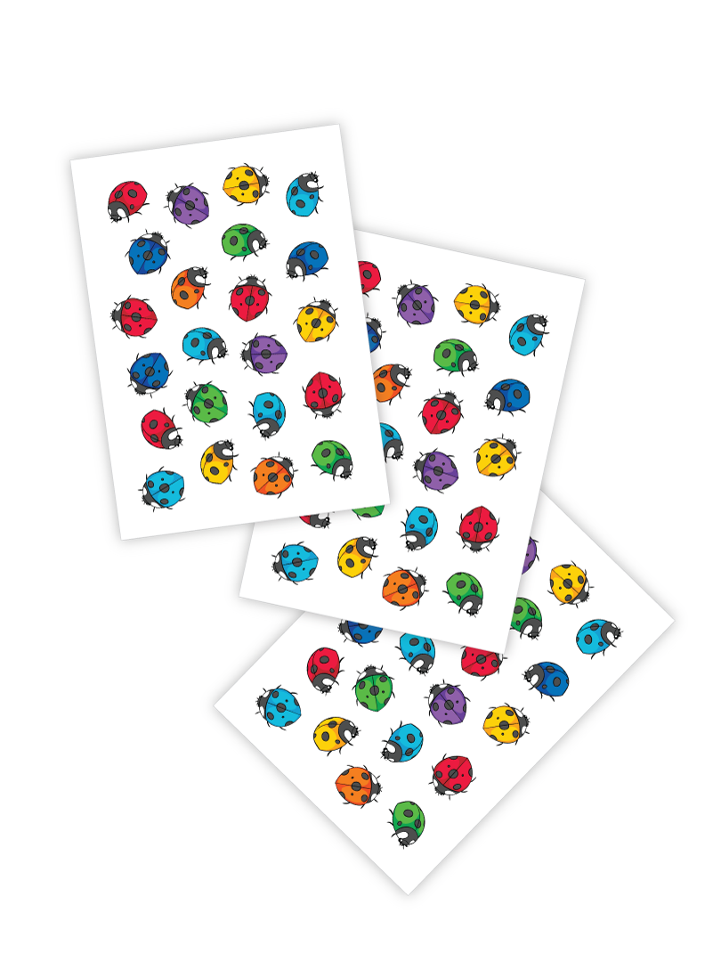 Ducky Street Tattoos - Rainbow Ladybirds