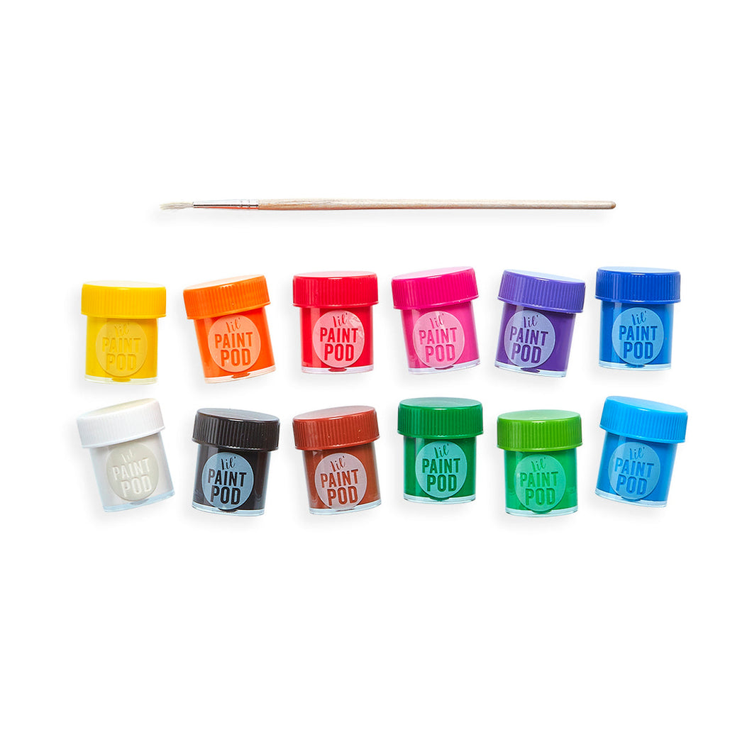 ooly Lil Poster Paint Pods & Brush - Classic 13 Pc Set