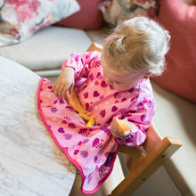 Load image into Gallery viewer, Tidy Tot Cover &amp; Catch Bib (Long Sleeve) - Love Hearts
