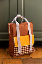 Load image into Gallery viewer, Sticky Lemon Backpack Large Gingham (Chocolate Sundae + Daisy Yellow + Mauve Lilac)
