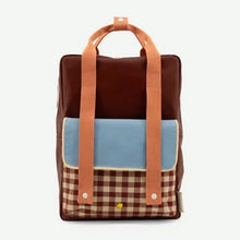 Load image into Gallery viewer, Sticky Lemon Backpack Large Gingham (Cherry Red + Sunny Blue + Berry Swirl)
