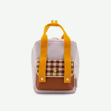 Load image into Gallery viewer, Sticky Lemon Backpack Small Gingham (Chocolate Sundae + Daisy Yellow + Mauve Lilac)
