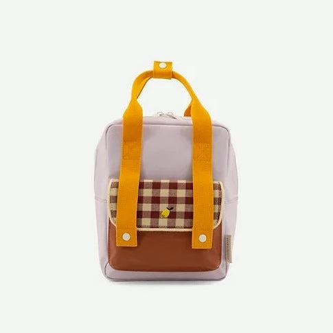 Sticky Lemon Backpack Small Gingham (Chocolate Sundae + Daisy Yellow + Mauve Lilac)