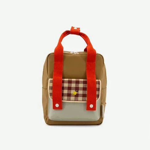 Sticky Lemon Backpack Small Gingham (Pool Green + Apple Red + Leaf Green)