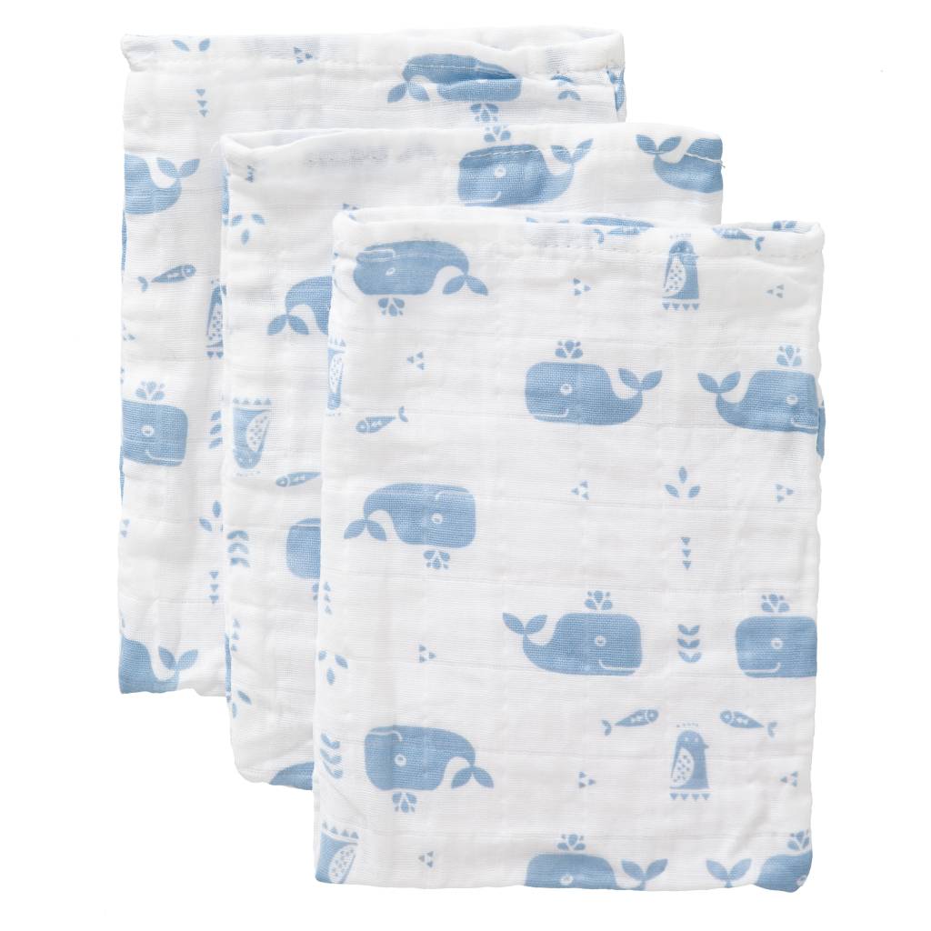 Fresk Wash Cloth Set (3pcs) - Whale